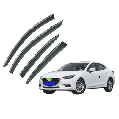 PC+Stainless Steel Side Window Deflectors Rain Sun Guards Shield Window Vent Visors For MAZDA 3 Axela 2014 2015 2016 2017 2018