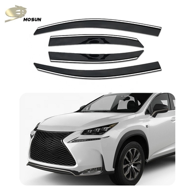 Stainless Steel Trim Mosun Injection Window Visor PMMA Rain Shield Window Deflector Duct Shade 4x4 For Lexus NX 300H 200T 2015-2020